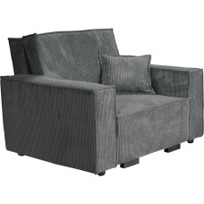 Mirjan24 Viva Star Cord I sofa su miego funkcija, vienvietė minkšta sofa su lovos dėže, sofa-lova, su pagalvėlėmis, gyvenamasis kraštovaizdis, pasirinktos spalvos (Poso 22)