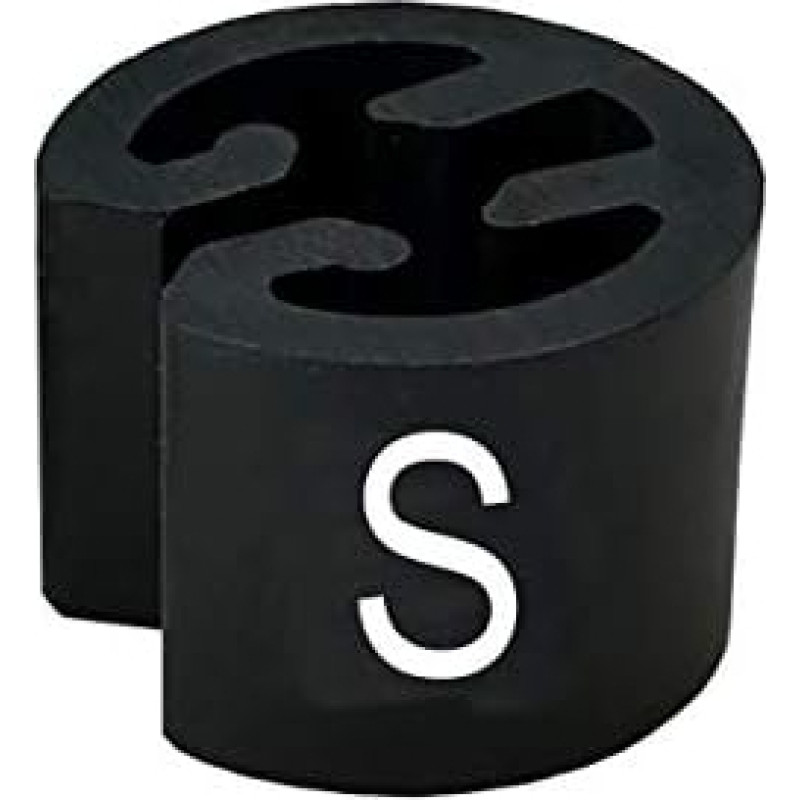 50 dydžių skirtukų mini 13 mm skersmens, skirtų drabužių pakaboms Juodas spausdinimas Baltas spausdinimas Pasirinkti atspaudai (S)