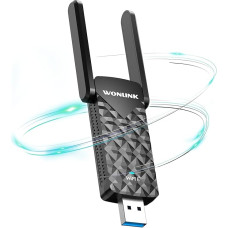 WONLINK WLAN Stick for PC, AX1800 WiFi 6 USB 3.0 Wireless Adapter for PC/Laptop - 1800 Mbps Dual Band, 2 High Gain Antennas, WPA3 Security, Windows 11/10 Compatible