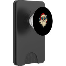 Nikolaus Santa Silhouette Weihnachtsmann mit Sonnenbrille PopSockets PopWallet für MagSafe