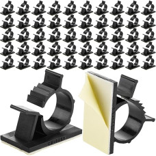 Boltza® 50 Pcs Self Adhesive Adjustable Cable Clips Strong Durable Wire Holders Available in 6-8mm, 10-13mm, 17-22mm (17-22mm)