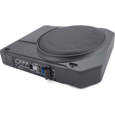 CISSIYOG 800 W aktyvusis žemų dažnių garsiakalbis, 10 colių plonas automobilinis žemų dažnių garsiakalbis po sėdyne, galingas žemų dažnių garsiakalbis su valdikliu automobiliui, sunkvežimiui, kemperiui, 2,5 Om