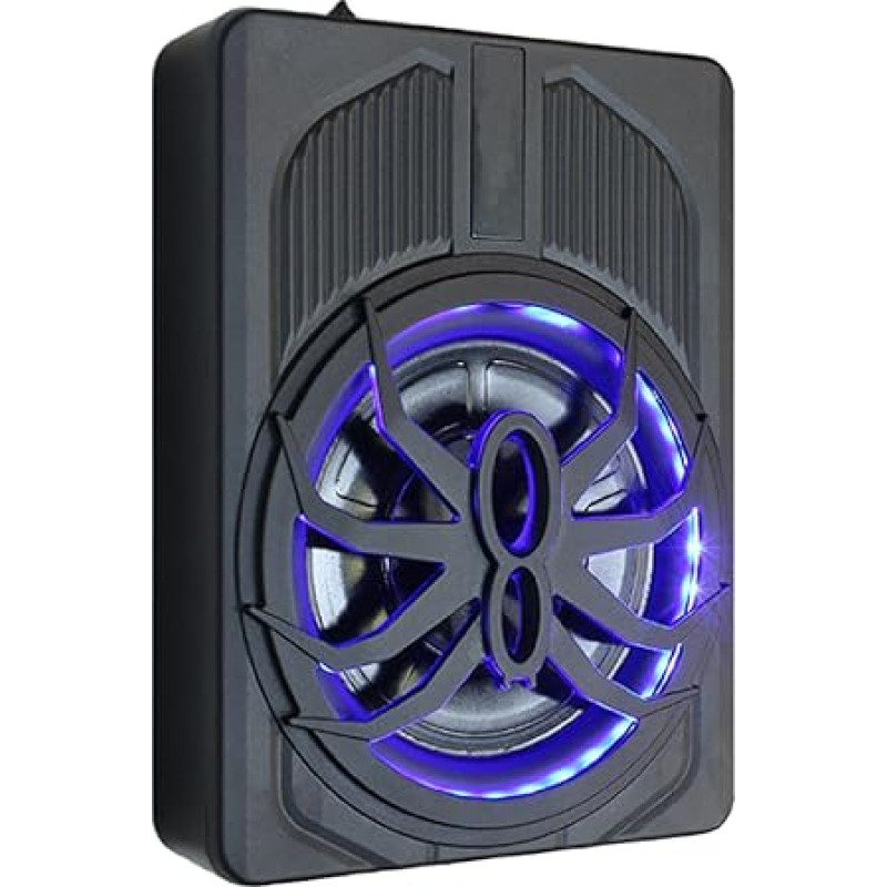 10 plonas automobilinis žemų dažnių garsiakalbis, 800 W automobilinis žemų dažnių garsiakalbis su įmontuotu stiprintuvu, automobilinis / sunkvežimio garso žemų dažnių garsiakalbis, atnaujintas su mėlyna LED aplinkos šviesa (mėlyna)