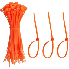 YELARXI Kabelbinder aus Kunststoff, selbstsichernd, 10,2 cm, passend für Zuhause, Garten, Büro, Werkstatt, Reisen - (100 Stück, Orange)
