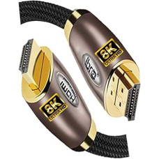 IBRA Red 2.1 HDMI Cable 8K Ultra High Speed 48Gbps Lead | Supports 8K @ 60HZ, 4K @ 120HZ, 4320p, Compatible with Fire TV, 3D Support, Ethernet Function, 8K UHD, 3D Xbox Playstation PS3 PS4 etc. 3M