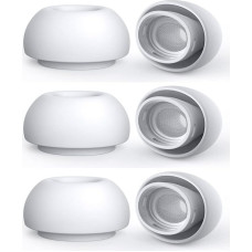 Wiki VALLEY 3 Pairs Replacement Eartips for Airpods Pro and Pro 2 with Noise Reduction Hole, Silicone Ear Pads, Compatible with Airpods Pro2 Earbuds, Fits Charging Case (Small) - White