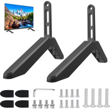 MEETOZ TV-Ständerbeine, universeller TV-Ständer, Upgrade-TV-Sockel, Standfüße mit Schrauben, Ersatzfüße, Ständer für 81,3 - 165 cm (32 - 65 Zoll) LCD-, LED-Plasma-Flachbildschirm, Schwarz