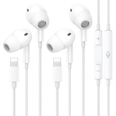 In-Ear Headphones for iPhone, MFi Certified HiFi Audio Stereo Noise Isolating Earbuds with Built-in Microphone and Volume Control Compatible with iPhone 14 ProMax 13 12 11 SE XR XS