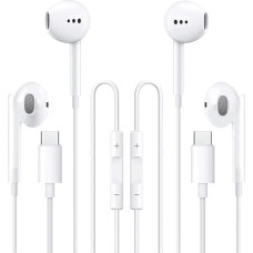 USB C ausinės, vidinės C tipo USB ausinės su mikrofonu ir garsumo valdymu, skirtos 