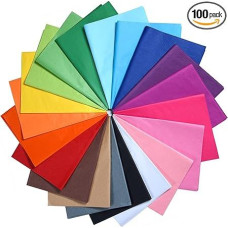 MIAHART 100 Sheets Multicoloured Tissue Paper Bulk 35 x 50 cm Wrapping Paper Tissue Paper 20 Different Coloured Art Tissue Paper for Crafts Flower Birthday Party Gift Wrapping Decorative