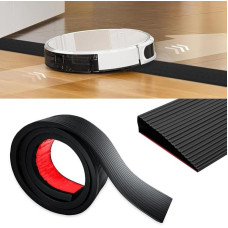 Silicone Door Threshold Ramp, 200 x 8 x 2.5 cm Access Ramp, Transition Profile Self-Adhesive, Threshold Ramp, Wheelchair Ramp for Prams, Rollator or Electric Scooter (Black, 2.5 cm Height)