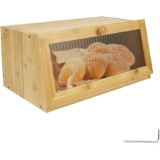 Foppla Brotbehälter mit transparenter Vorderseite, großes Fassungsvermögen, vielseitiger Bambus-Brotbehälter mit rutschfester Unterseite, für Brötchen, Bagel, Brot, Kaffee, Tee, Nuss
