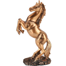 FOLOSAFENAR Stovinti Feng Shui Galoping Horse statulėlė Europos stiliaus dervos statulėlė 30x18cm Statulėlė Skulptūra Dervos vario stovinti Beelden