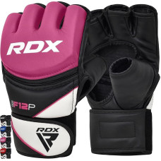 RDX Maya Leather MMA UFC Combat Martial Arts Sparring Training Grappling Gloves M Pink