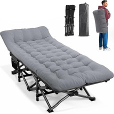 ATORPOK SHOP Camping Cots for Adults with Pillow, Portable Tent, Comfortable Travel Camping Bed for Sleeping, Crib with Carry Bag, Supports 450 lbs (Grey)