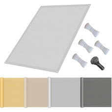 Tentas su tvirtinimo virvėmis, apsauga nuo saulės, atsparus vandeniui, apsauga nuo UV spindulių, apsauga nuo vėjo, tentas, poliesteris, stačiakampio formos, atsparus plyšimui, su kilpomis, skirtas sodui, terasai, balkonui, stovyklavimui, 2 x 4 m, šviesus