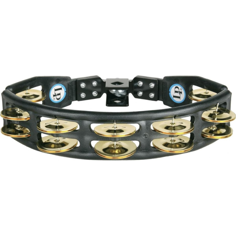 LP Latin Percussion LP861580 Tamburinas Cyclop Black Montuojami žalvariniai spaustukai Dviguba eilė