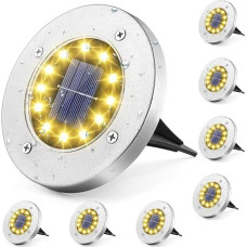 WoskjXas Solar Floor Lights Outdoor Garden 8 Pieces 12 LEDs Solar Outdoor Light Solar Lamp IP65 Waterproof Solar Powered Path Lights Perfect for Garden Yard Lawn Park Patio