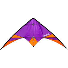 Wolkenstürmer® Skydart Stunt Kite (Purple) - Kite for Beginners and Advanced Users - Ready to Fly with Polyester Linen & Flight Loops - 175 cm Tall