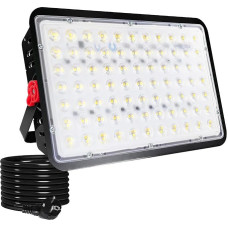 Indmird LED Outdoor Spotlight 200 W, 20000 LM LED Outdoor Spotlight 6500 K Cool White LED Headlight IP66 Waterproof Construction Spotlight LED Floodlight for Garden Garage Sports Field Yard Hallway