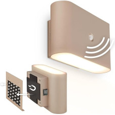 BRILONER Sticklights - LED Wall Light without Power Connection and No Drilling with Motion Sensor, Battery, Magnetically Removable, Wall Lamp for Gluing, Reading Lamp, Hallway Lamp, 16 x 9.5 x 6.5 cm