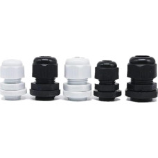Pack of 10 cable glands PG pg9/pg11/pg16/pg13.5/21/36/42/48/63 thread with locknut plastic grey cable grommet IP68 waterproof prevention cable grommet seal (PG7)