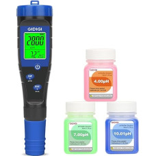 pH Meter Salt Tester for Pool, Digital 5-in-1 pH TDS EC Salt Content Meter with Calibration Solution Set, pH ppm Meter for Salt Water Pool, Aquarium, Hot Tub, Spa, Hydroponics, Home Brew