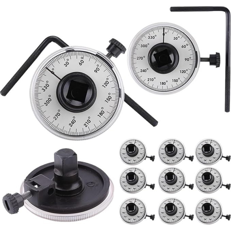 1-10 Stück Winkel-Drehmomentmessgeräte, Drehmomentschlüssel, Drehmomentmesser, Zifferblatt, Winkel, Drehung, Messgerät, Handwerkzeug, Schraubenschlüssel, Messung, Kfz-Messgerät Präzise Prüfanzeige(10p