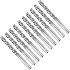 Frezavimo frezos medienos galinis frezas medienos galinis frezas medienos galinis frezas 10 vienetų karbido CNC 4 griovelių sukimo gręžimo galinis frezas 3.175 x 22 mm