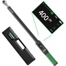 Skaitmeninis dinamometrinis veržliaraktis LLAVETOR, 1/2 sukimo momento veržliaraktis, 20-400 N.m, ± 1 % sukimo momento veržliaraktis su garso signalu ir LED ekranu, skirtas automobiliams, motociklams ir dviračiams