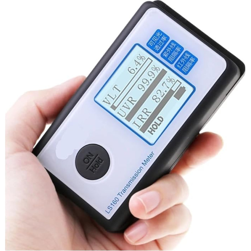 YQVEOT UV Messgerät, Fenster Solar Tester Meter Tönung Solar Film Auto Transmission Meter Gefilmt Glas Tester VLT Transmission Meter UV IR
