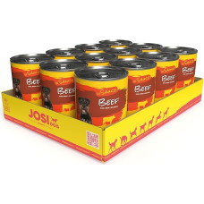 JosiDog Beef in Sauce (12 x 415 g) | Adult | Premium Wet Food for Adult Dogs | with Beef in Sauce with Vitamin D3 & E | Powered by Josera | Wet Dog Food | Complete Food | Pack of 12