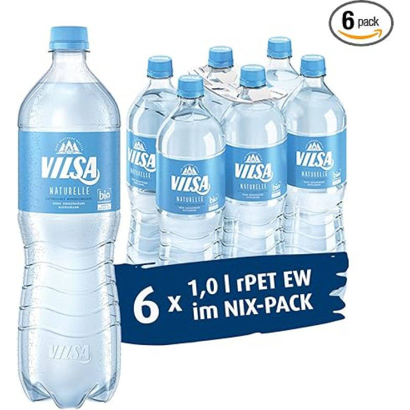 VILSA natūralus mineralinis vanduo 6 x 1,00 L PET