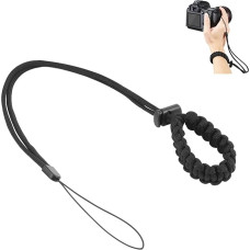 Hensych Universalus pintas nailoninis reguliuojamas nešiojimo dirželis Lanyard Rankų dirželis Fotoaparato dirželis, apsaugantis nuo praradimo, skirtas GO-PRO / Insta360 / OSMO / DSLR sportiniams fotoaparatams / išmaniesiems telefonams ir t. t., juodas