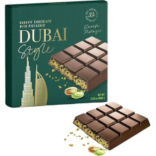 Dubai Style Chocolate (XL) with Pistachio & Kunafeh Angel Hair Kadaif - According to Delicious Recipe! Viral TikTok Hype Chocolate - Extremely Fast Shipping (100 g, Milk Chocolate)