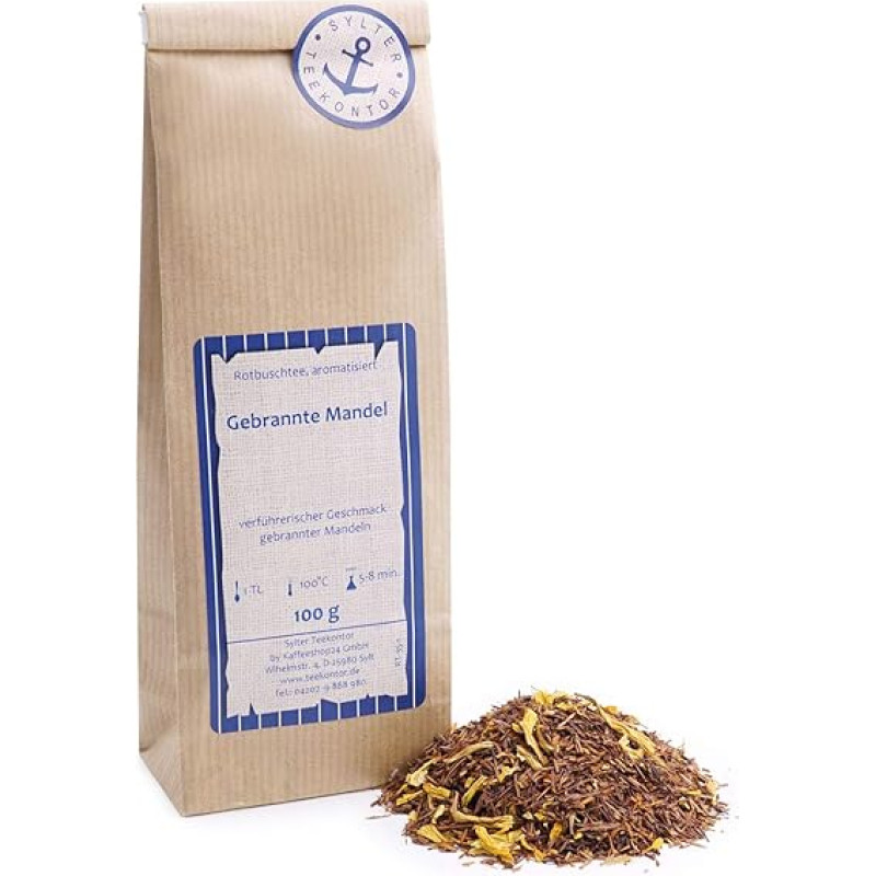 Red Bush Tea Loose Rooibos Tea Burnt Almond Almonds Apple, Cinnamon Rooibos Tea South Africa 100g