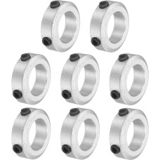 sourcing map 8teiliges Schraubenhals-Set, 12 mm Bohrung, Schaftmanschetten aus Aluminiumlegierung, 20 mm Außendurchmesser, 6 mm Breite, Achsmanschette für Linearstangenwellenführung