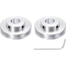 1 x vieno griovelio skriemulys, 15 mm fiksuotas skylė, 50 mm OD aliuminio lydinio mechaninis skriemulys su šešiakampiu raktu 6 mm PU apvaliam diržui