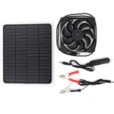 10W 12V Solarpanel Stromerzeugung Board Batterie Ladegeladen USB -Ausgang PET -Abgase -Lüfter -Set