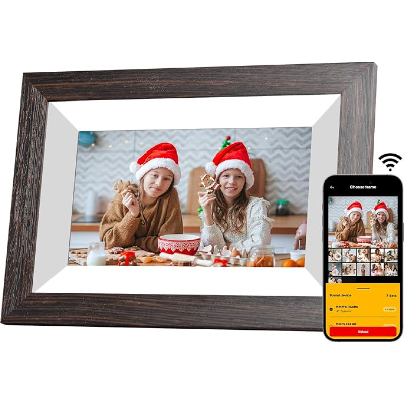 KODAK skaitmeninis nuotraukų rėmelis, WLAN skaitmeninis nuotraukų rėmelis, 7 coliai, 32 GB atminties, HD IPS jutiklinis ekranas, automatinis pasukimas, kalendorius, elektroninis nuotraukų rėmelis, dalijimasis nuotraukomis ir vaizdo įrašais iš bet kurios v