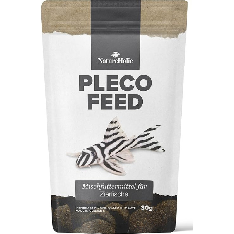 NatureHolic Plecofeed šamų maistas tabletės Akvariumas Akvariumas Premium šamų maistas su skaidulomis, gyvuliniais baltymais ir daržovėmis Ypač kietos drožlės, skirtos šukoms draskyti