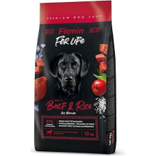 FITMIN Dog for Life Beef & Rice - sausas šunų maistas - 12 kg