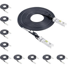 [10 pakuočių] 10Gtek 10G SFP+ DAC kabelis 0,25 metro - 10GBASE-CU pasyvus tiesioginio prijungimo varinis Twinax SFP kabelis, skirtas 