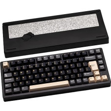 CutiePcs WOBKEY Rainy 75 Aluminum Cocoa Switch Mechanical Keyboard with Superior Acoustics Wired BT 2.4G Wireless Connectivity (Pro - Black (UK ISO))