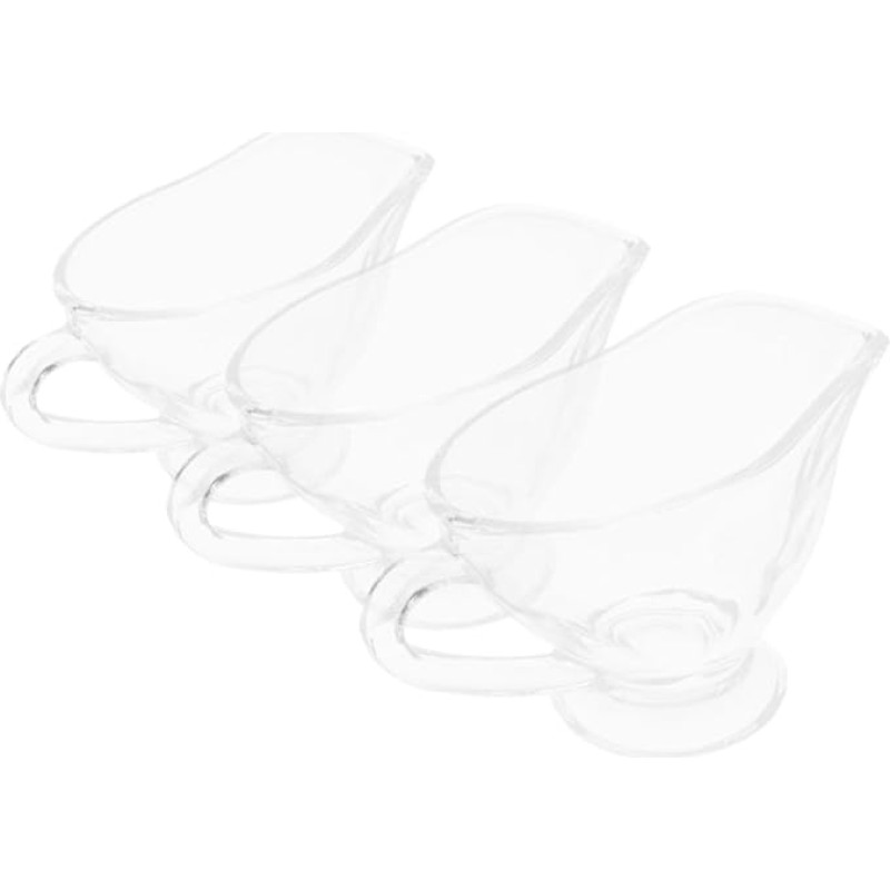Zerodeko 3stücke Vintage-saucenschale Glas Saucieren Ausguss Für Soße Sahne Und Milch Mikrowellen Und Spülmaschinenfest Für Tischdekoration Und Küche