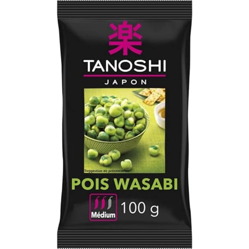 Tanoshi - Wasabi žirneliai 100 g - 4 vnt. pakuotė
