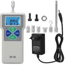 Skaitmeninis jėgos matuoklis su išėjimais, SF-50 nešiojamasis slėgio ir tempimo testeris Skaitmeninis jėgos matuoklis 50N/5kg/11lb 100-240V (ES kištukas)