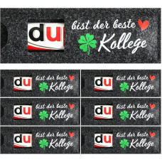 BOFUNX 6 vnt. atsisveikinimo dovanų kolegoms - Du bist der beste Kollege Dovanų veltinis Šokolado pakuotė Dovanų kolegos Dovanų kolegos Dovanų kolegos Dovanų atsisveikinimo dovanų kolegos Laimingas žavesys Dovanų