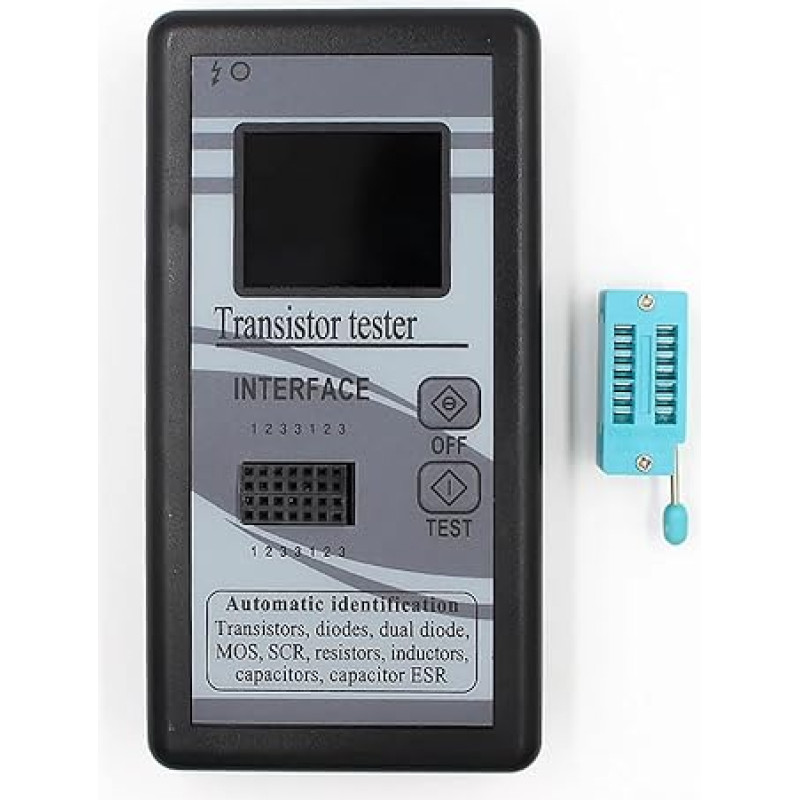 Kondensatorių testeris, M328 Multi-F tranzistorių testeris 128 * 160 Farbe Bildschirm Grafik Display Diode Widerstand Induktivität Kapazität MOSFET ESR LCR Meter(Noir)
