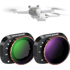 NEEWER Kintamų ND filtrų rinkinys, suderinamas su DJI Mini 3 Pro, ND2-32 (1-5 Stop) + ND64-512 (6-9 Stop), pagamintas iš daugiasluoksnio optinio stiklo, fotoaparato priedai, skirti fotografijai, oro videografijai